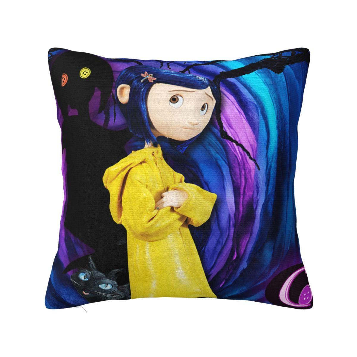 Наволочки Книжная Коралина Квадратные Наволочка для Подушки Секретная Дверь Декоративная Наволочка на Молнии для Кровати 40x40см 30x30cm