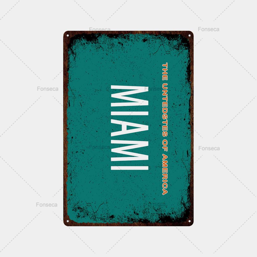 Place Name Sign Metal Sign Vintage Tin Sign Plaque Metal Bar Retro Wall Decor Bar Club Man Cave Metal Poster