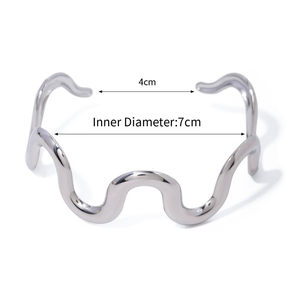 Hypoallergenic Geometric Shape Open Bracelet Stylish Hand Ornament Women