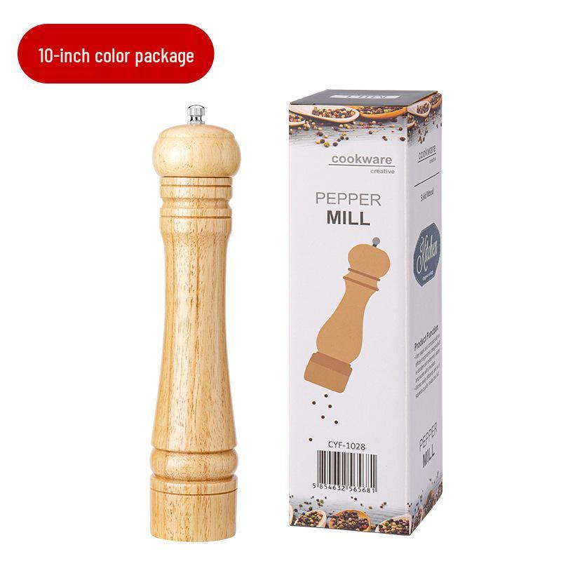 Oak Wood Manual Pepper Grinder - Pepper Mill and Seasoning Shaker Jar