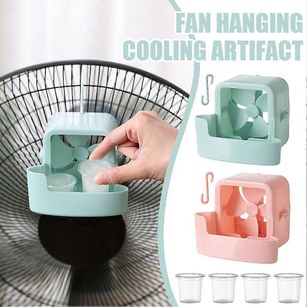 Hanging Ice Cooling Fan No Drill Mount Space Saving Quiet Home Office
