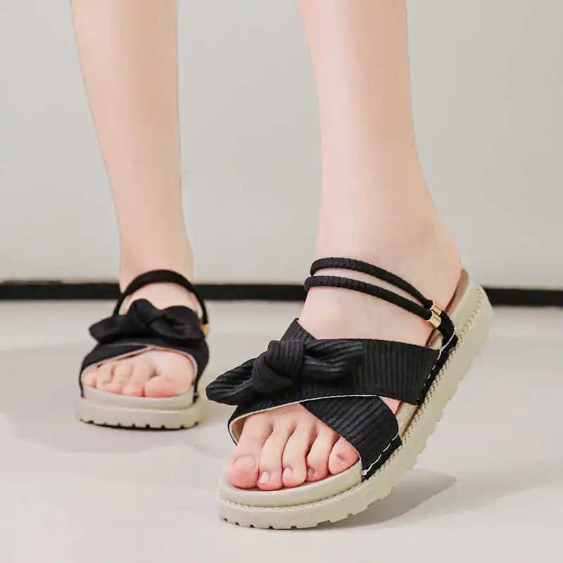 Fashion Strappy Slip Resistant Low Heel Sandals For Women Female Running Sneakers Shoes Genuine Brand Slippers Sport Resale Tenisky