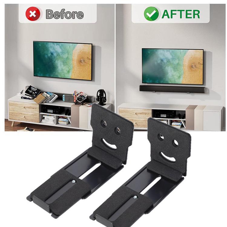 Carbon Steel Soundbar Wall Mount Shelf for TV and Monitor Speakers