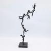 Black Cast Iron Acrobatic Figure Decoration Sculptures, Metal Crafts, Abstract Art Climbing Figure Ornaments, Home Decoration