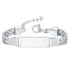 European Stainless Steel Mesh Bracelet: Women's & Children's DIY Engravable Titanium Steel Plate