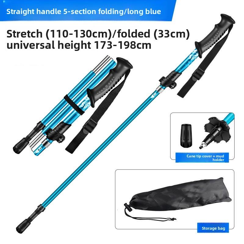 Lightweight Aircraft-Grade Aluminum Trekking Poles Telescopic with Down Grip Rubber Tip Kit Cork Handle for Comfortable Hiking