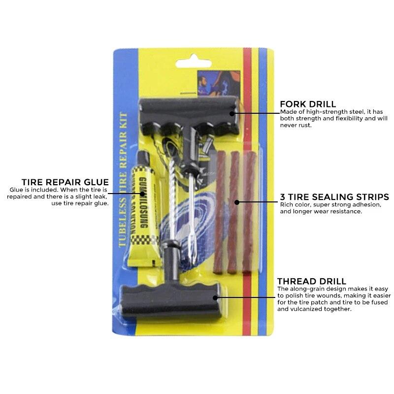 Car Tire Repair Kit, Motorcycles, Bicycles, Trucks, Set Tools, Tire Puncture,foreskin, Glue, Garage Tool Accessories