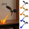 Suporturi de carte decorative pentru colțul de lectură al bibliotecii cu dragoni, luminoase, imprimate 3D, decor de raft fantasy cu dragon scuipător de foc și bază cu flacără, figurină zburătoare, Halloween