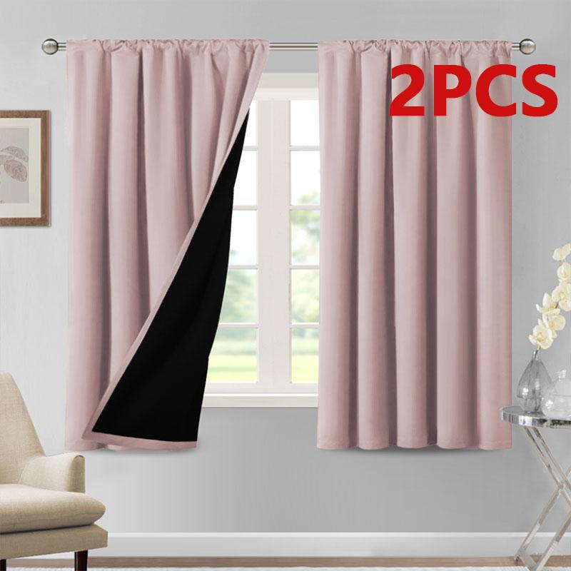 

1/2PC современные 100% высокозатеняющие, водонепроницаемые, теплоизоляционные, обеспечивающие конфиденциальность внутренние и наружные шторы и дверные занавески W100cm x H150cm&Rod Pocket