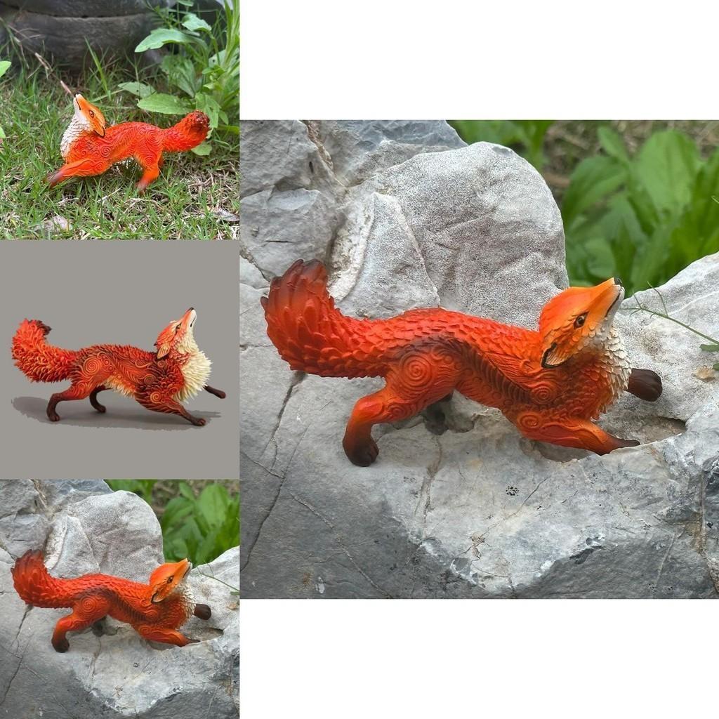 Adorable Fox Figurine Charming Resin Decorative Statue For Home And Garden Display