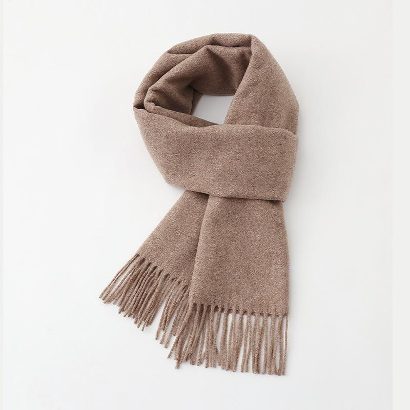 Luxury Autumn Winter Korean Plaid Scarf Women Thickening Warm Tassel Shawl Cashmere Muffler Fashion Designer Scarves