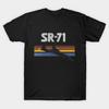 Pánské černé tričko s potiskem Sr-71 Blackbird Retro Vintage Tryska Tisk na papír bez ořezu Bavlna Tričko