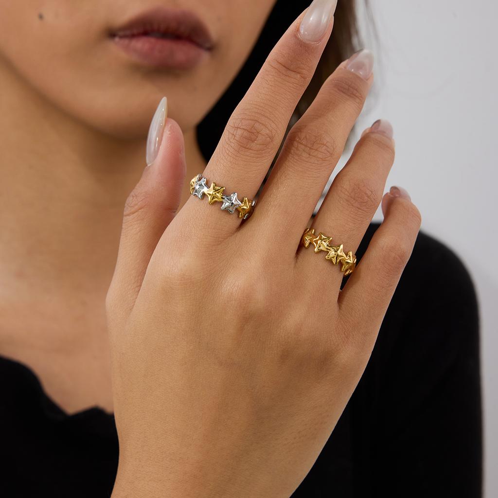 Youthway Metal Star Adjustable Open Ring Stainless Steel Popular Jewelry Wholesale Waterproof Personalized Star Ring