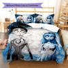 Corpse Bride Cartoon Pattern Bedding Quilt Set Quilt Cover Pillowcase Home Decoration Gift (1 * Duvet Cover + 2 * Pillowcase, Without Core)