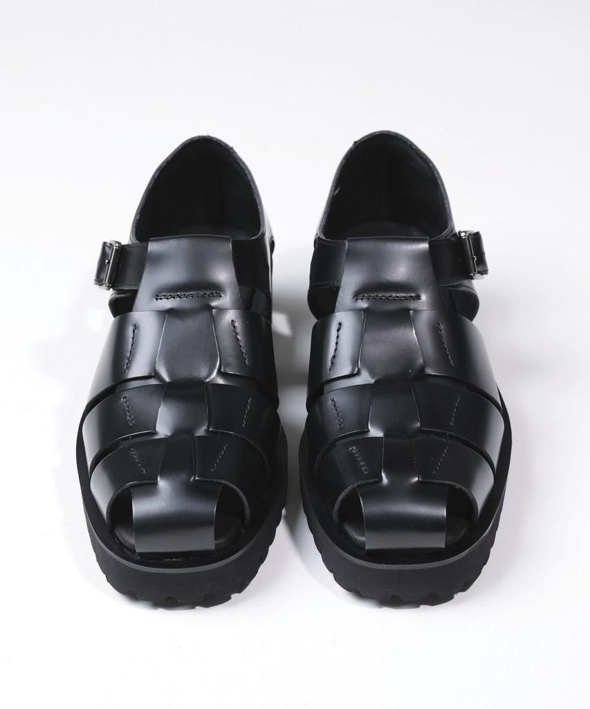 Brenowelt Romantic Fisherman Black Commando Platform Sandals 701