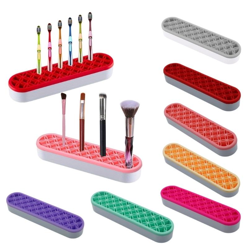 Silicone Makeup Brush Organizers Multifuntional Pen Stand Craft Tool Holder Silicone Texture Suitable for Makeup Brushes