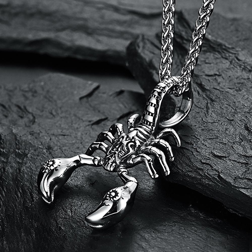 Unique Vintage Scorpion Pendant For Men Gothic  316L Stainless Steel Animal Necklace Biker Amulet Jewelry Dropshipping