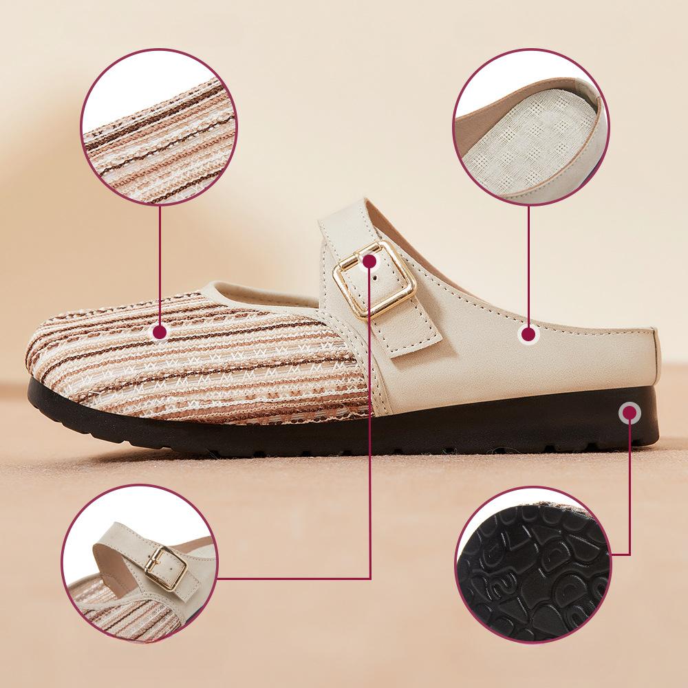 Slip On Mules Womens Lightweight Open Back Shoes Comfort Walking Shoes Breathable Slippers Closed Toe Slides