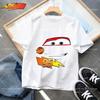 2026 Summer Kids T-shirt Short Sleeve Top Cartoon Cars Pixar Lightning McQueen Printed Boys Clothes Baby Tops 4-10 Years