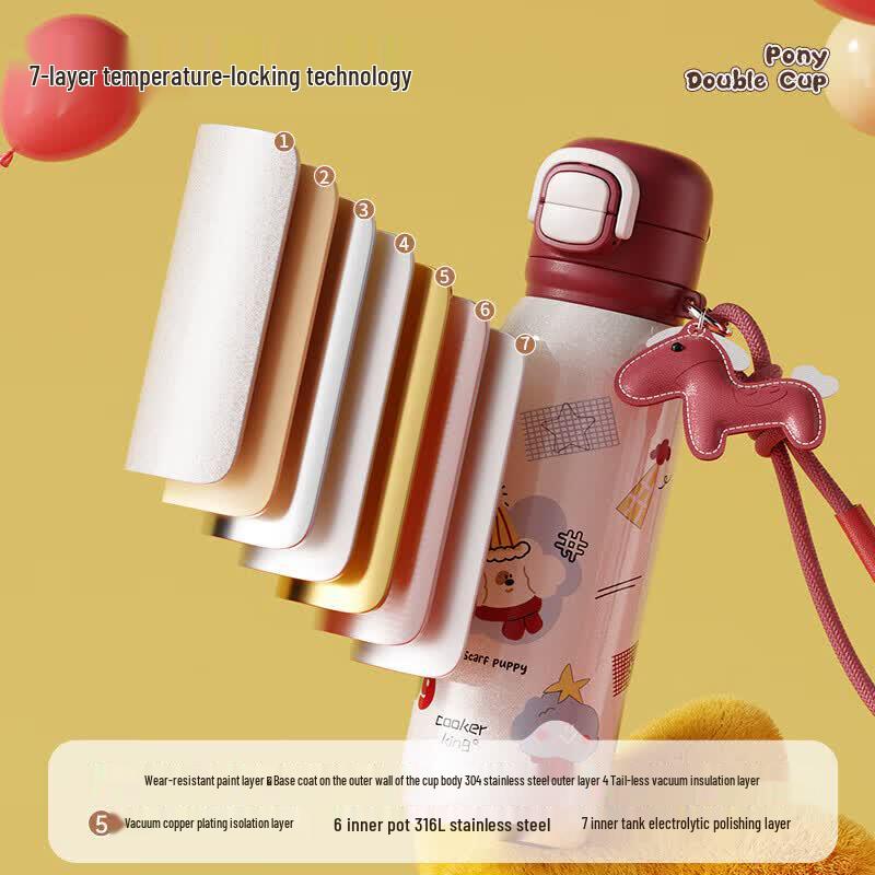 COOKER KING Energetic Pony Stainless Steel Dual-Drink Insulated Cup