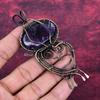 Chevron Amethyst Pendant Copper Wire Wrapped Handmade Jewelry Gemstone Pendant