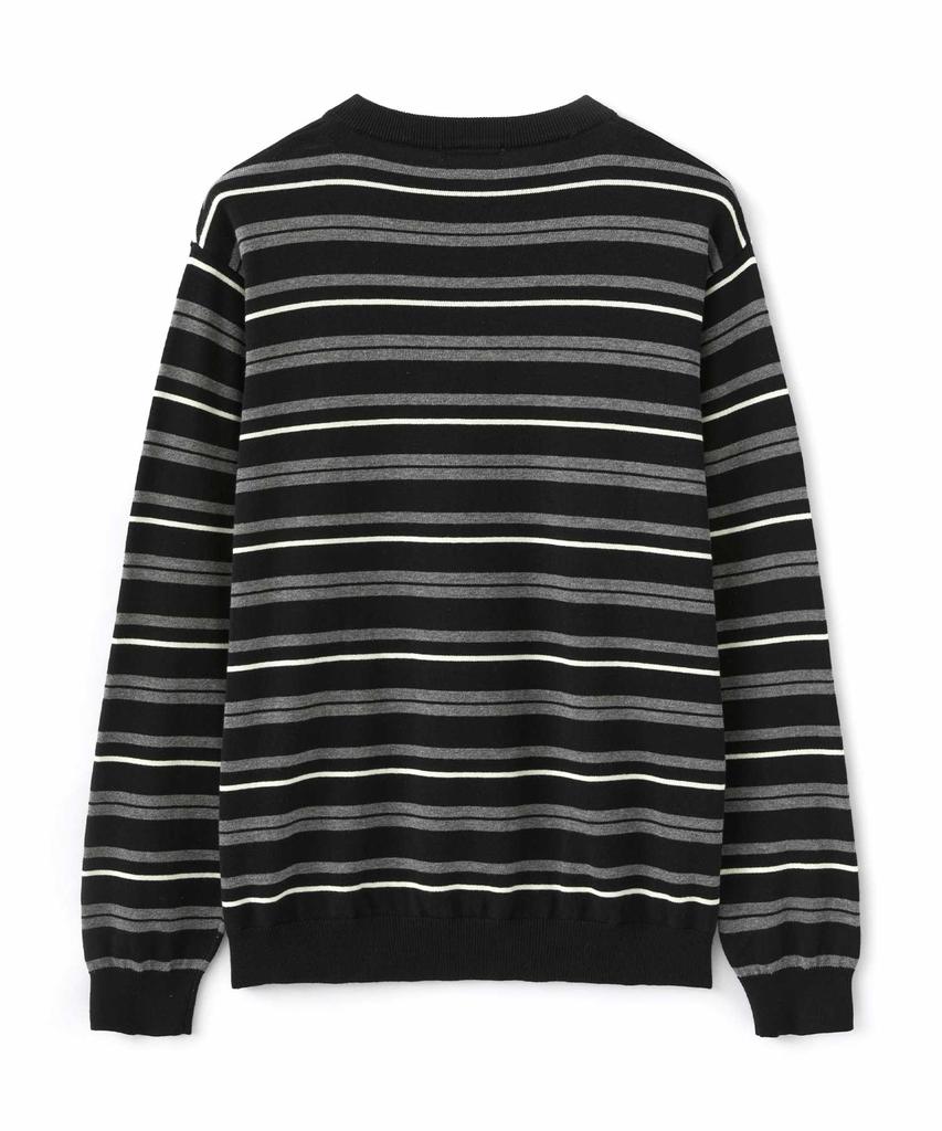 WMC Multi-Stripe Henley Neck Knit_Black