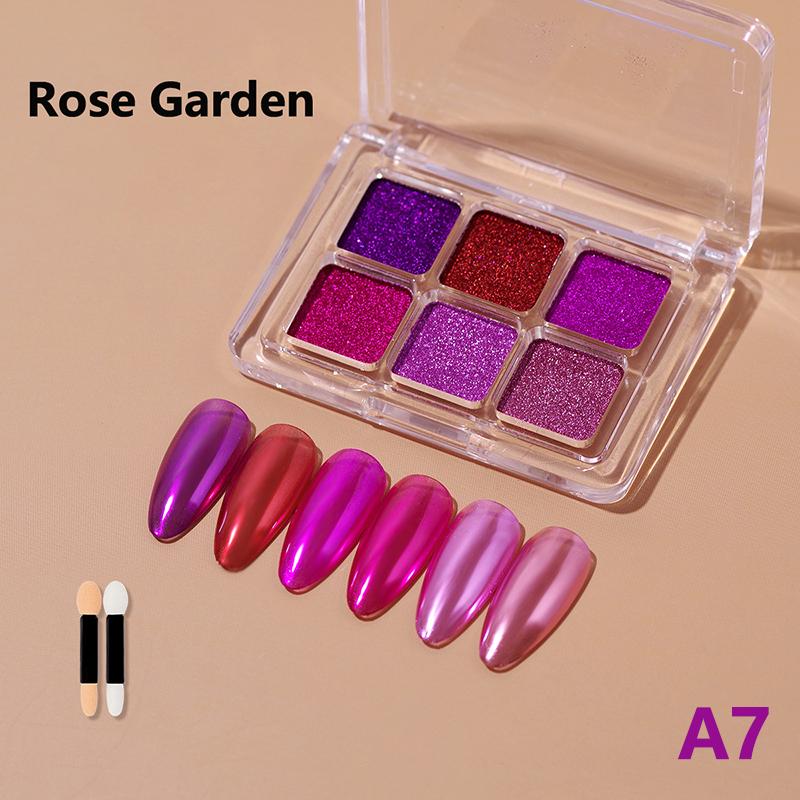 6 Colors Mirror Aurora Solid Nail Glitter Shine Nail Art Decorations Nail Charm Nail Decorations Nail Accessories
