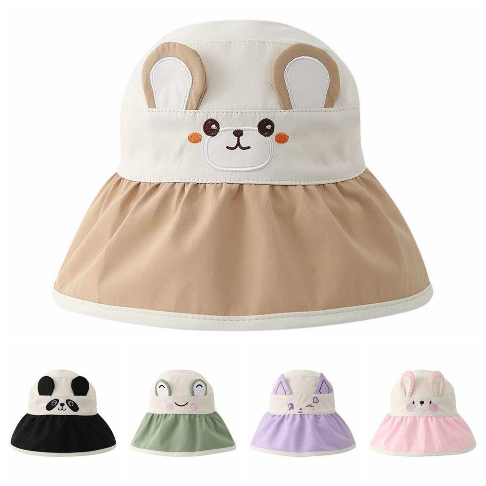 Adjustable Summer Beach Cap Big Brim Children Sun Hat Cute Kid Sun Protection Hat  Girl