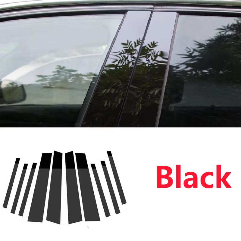 For Volkswagen VW Tiguan L Accessories R-Line 2017~ LWB MK2 10PCS Window Trim Covers B C Pillar Posts Stickers Accessories