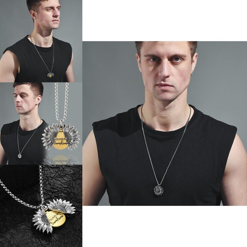 Unique Sunflower Design Necklace With Alloy Charm Perfect For Casual Streetwear