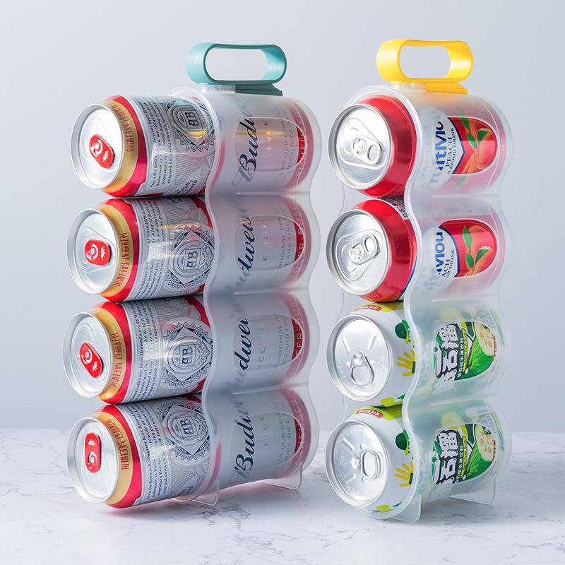 Clear Multi-Grid Portable Refrigerator Can Organizer for Beverages