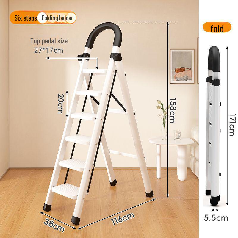 Multifunctional Folding Carbon Steel Ladder and Clothes Drying Rack