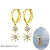 925 Silver Ear Needle White Zircon Butterfly/Water Drop Hoop Earrings Drop Earrings For Women Fashion Wedding Jewelry