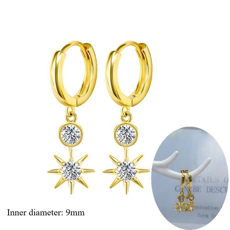 925 Silver Ear Needle White Zircon Butterfly/Water Drop Hoop Earrings Drop Earrings For Women Fashion Wedding Jewelry