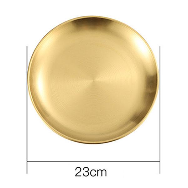Metal Round Plate Camping Dishes Rust-Proof Stackable Food Serving Plate for Salad Fruit Dessert Snack Home Outdoor Dinner Plate