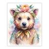 Animal Wall Art, Floral Wreath Canvas Print, Cute Forest Creature Nursery Poster Prints for Kids Bedroom Home Decor