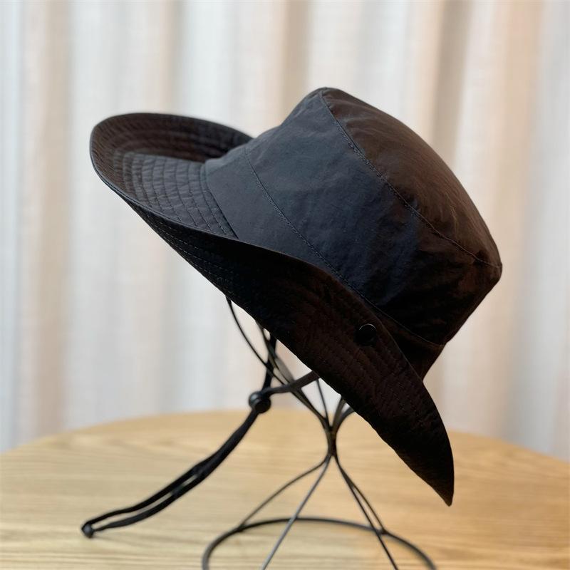 Four Seasons Solid Color Quick-drying Bucket Hat UV Protection Sun Hat Women's Outdoor Thin Western Denim Mountaineering Hat