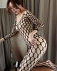 Exotic Crotchless Sexy Lingerie Fishnet Bodystocking Mesh Bodysuit Porno Costumes for Plus Size Women