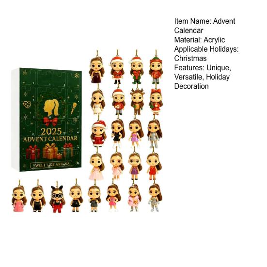 Christmas Advent Calendar 2025 24-Day Countdown Box for Kids Multifunctional Holiday Decoration for Parties