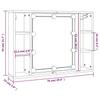 LED Mirror Cabinet in Concrete Grey 76 x 15 x 55 cm