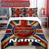 3-teiliges Bettbezug-Set (1 * Bettbezug + 2 * Kissenbezug, ohne Kern), Benutzerdefinierter Name Arsenal F.C Muster Bettwäsche Set, Heim Schlafzimmer Dekor Geschenk