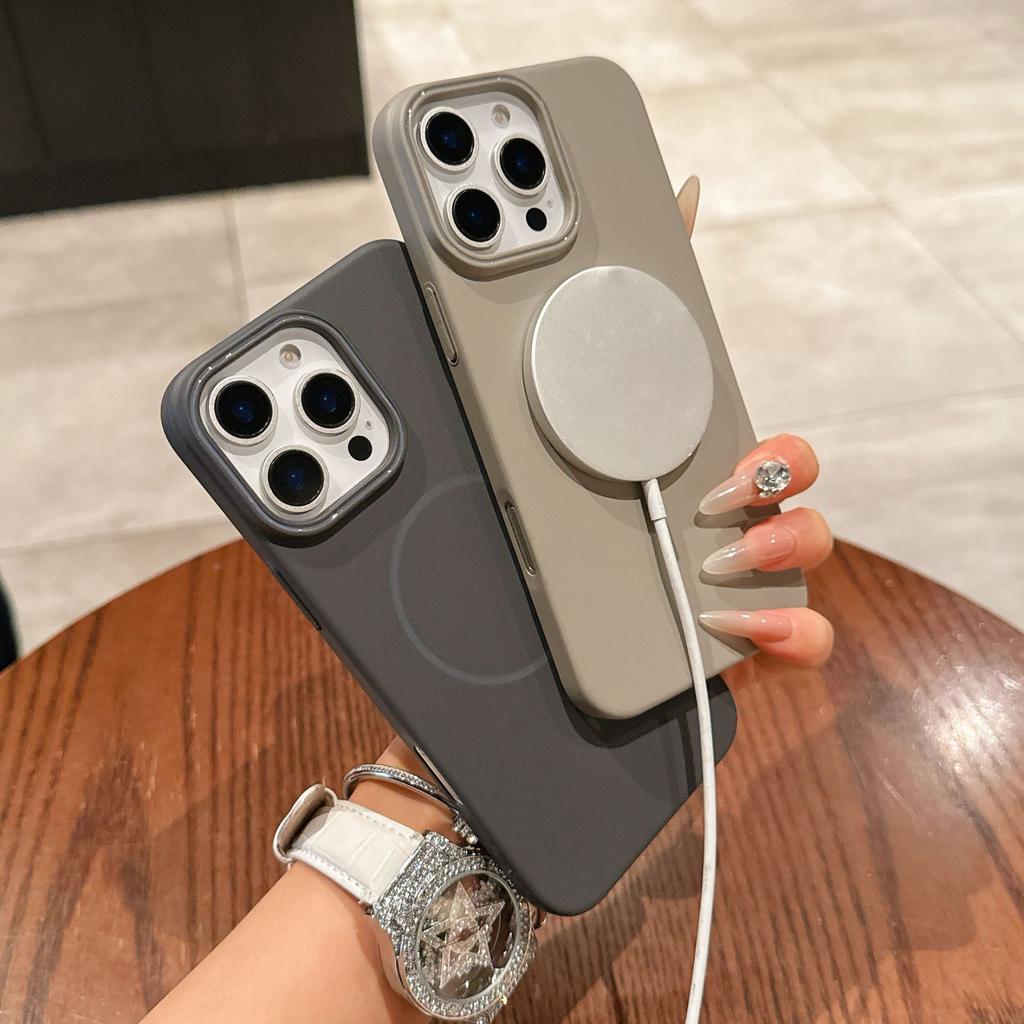 Applicable To Apple 16promax Mobile Phone Case, Soft Matte Magnetic Charging iPhone15 Skin Feeling Ultra-thin PC Hard Case