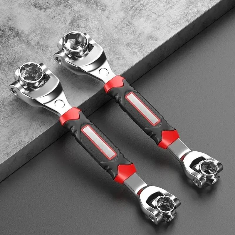 1PCS 52-in-1 Tools Socket Works Universal Ratchet Spline Bolts Sleeve Rotation Hand Tools 360 Degree Multipurpose Tiger Wrench