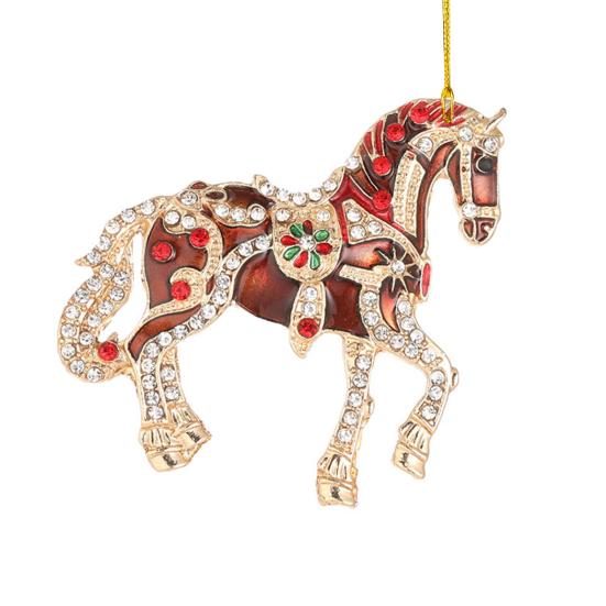 Horse Christmas Ornaments Sparkly Rhinestone Horse Hanging Decoration