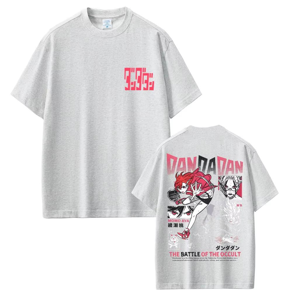 Anime Dandadan Doppelseitiger Druck T-Shirts Herren Damen Cartoon Mode Übergroße Streetwear Männlich Hochwertige Baumwolle T-Shirts Tops