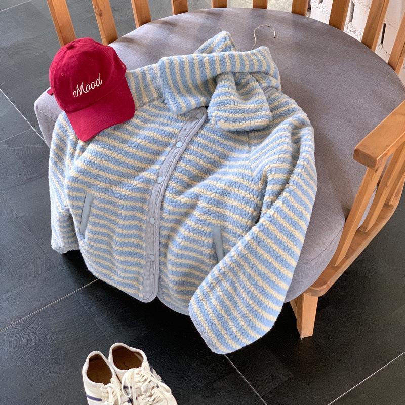 Women's Short Winter Double-Sided Lambswool Cotton Jacket - Korean Style, Casual, Loose Fit, Round Neck.