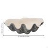 Clam Shell Bowl Coastal Resin Tray with Wavy Rim SeaThemed for Coffee Table, Entryway,