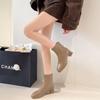Martin boots small single boots square head and bare boots thick heel thin British 2025 short boots women's autumn and winter French new versatile