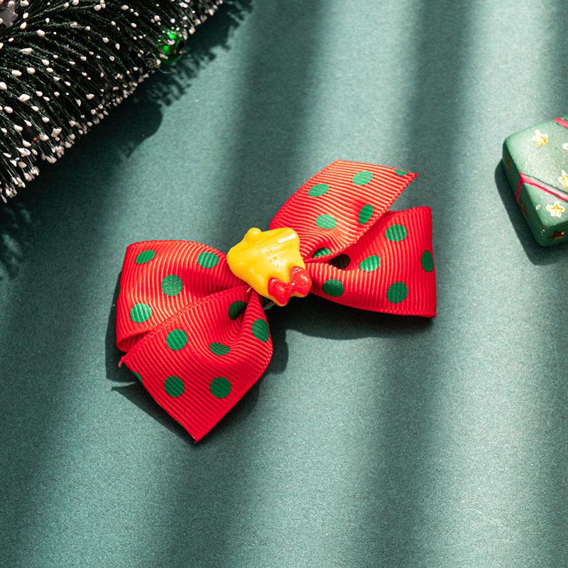 1PCS Christmas Children's Red Bow Hairpin Princess Versatile Back Head Hairpin Girl Top Clip New Year Girl Headwear