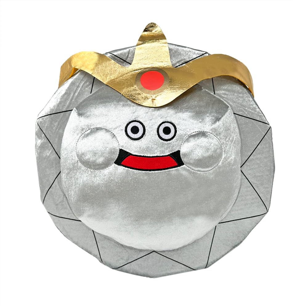 Dragon Quest Large Sparkly Plush Metal Slime Platinum King, Approx. 40cm, Includes Toy Diamond (Platinum King)